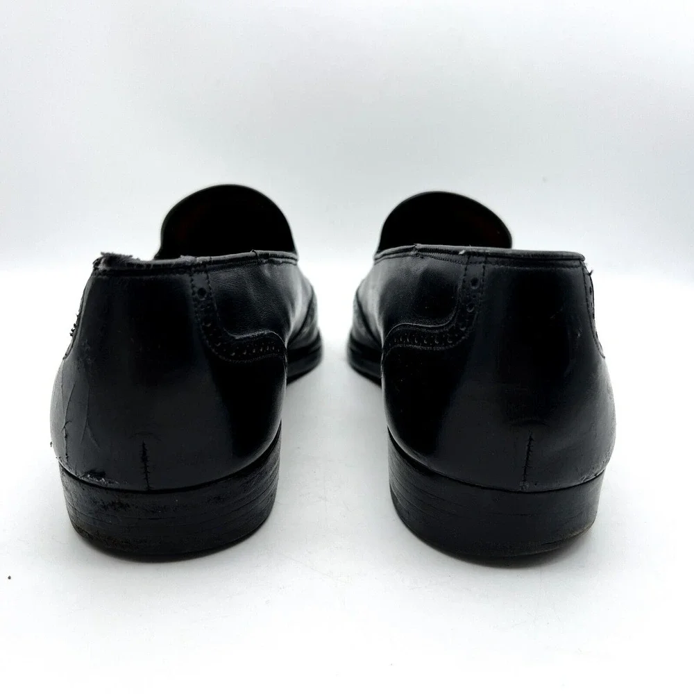 Grenson Bench Made English Leather Black Tassel Loafers Men's 13 B - Picture 15 of 16